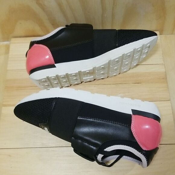 Balenciaga Race Runner Leather Mesh Black/Pink Women’s Sneacker Sz 40 ( 9 1/2) - Picture 5 of 10